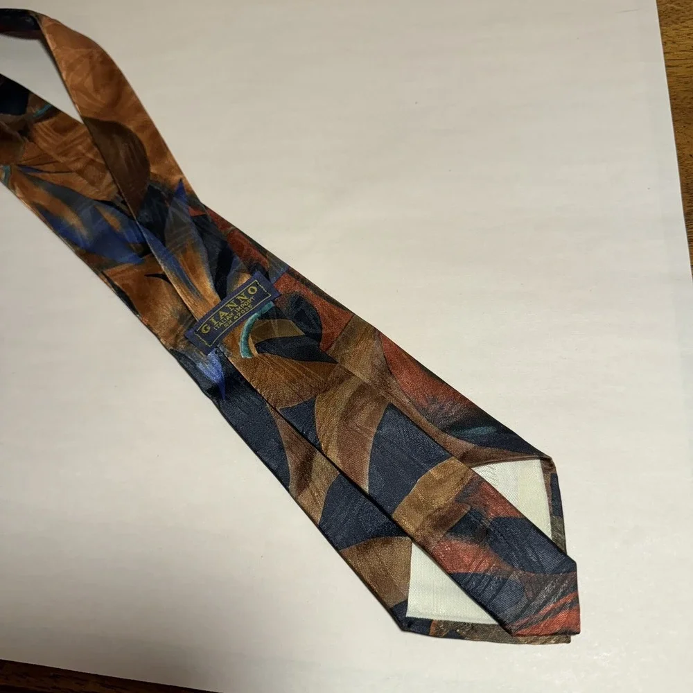 Vintage GIANNO  Italian Import Tie Necktie Multicolor Abstract‎ Geometric Artsy